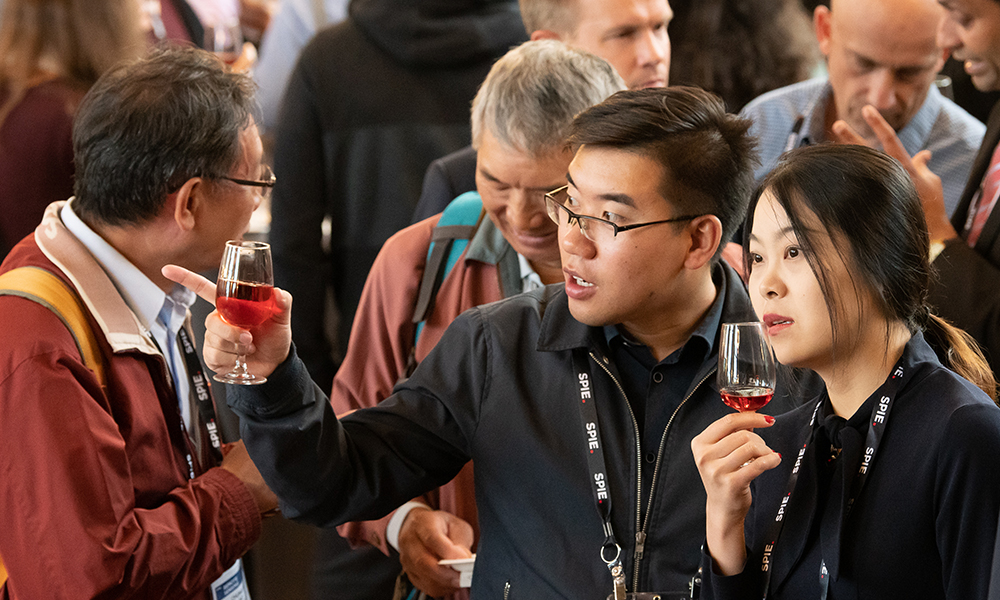 Conference participant attending a SPIE Sensors + Imaging networking event