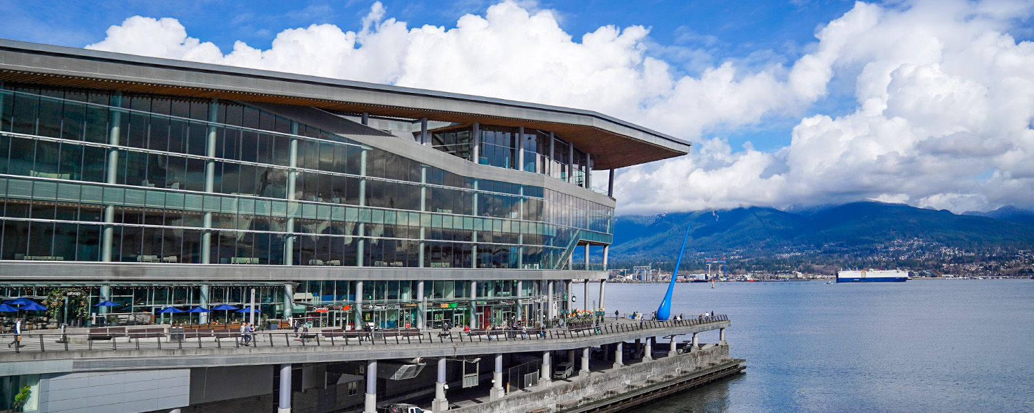 View of the waterfront and the stunning Vancouver Convention Center the new location for  2026 SPIE Medical Imaging event