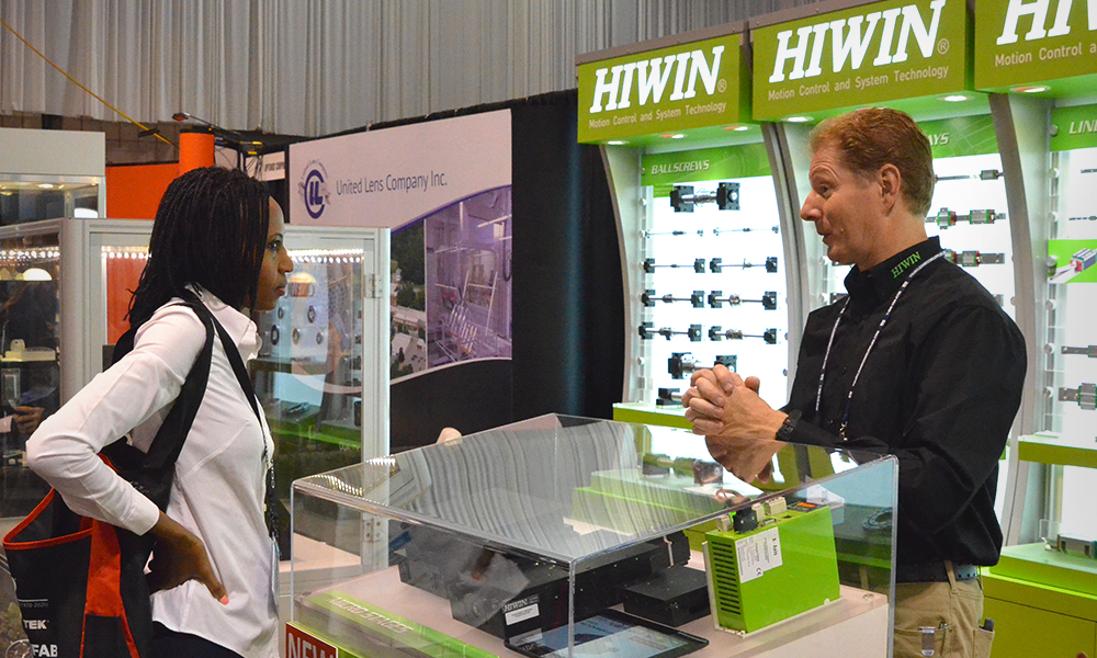 Attendees at the SPIE Optifab Exhibition