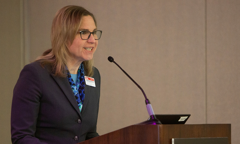 Presenter gives talk at SPIE conference