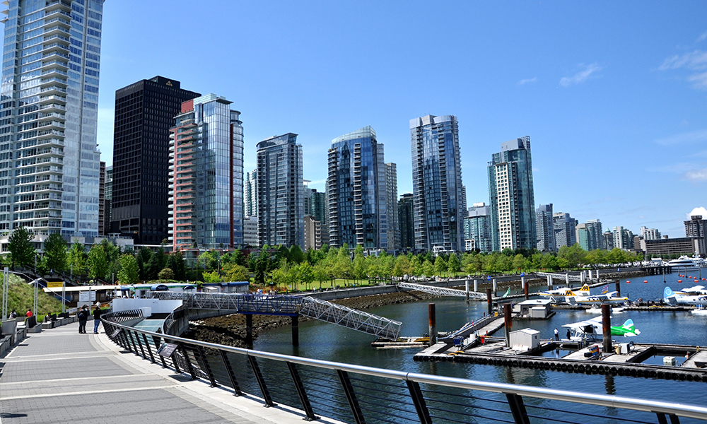 The beautiful Vancouver waterfront in BC, Canada