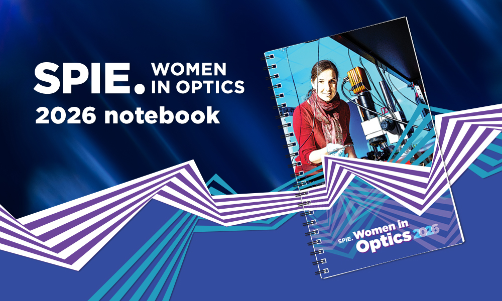 Cover image of the 2026 Women in Optics notebook