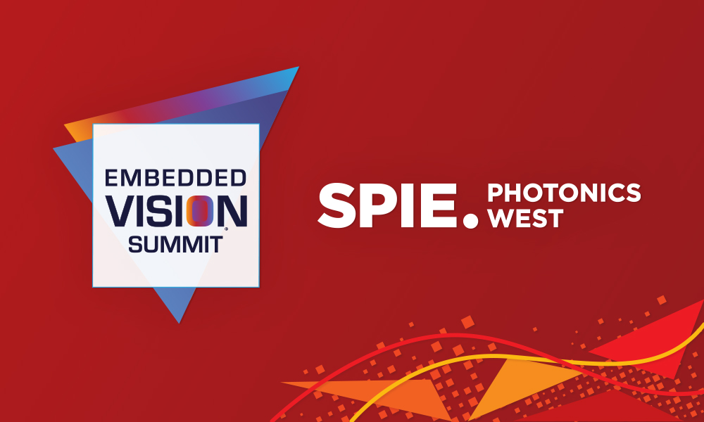 Embedded Vision Summit logo beside SPIE Photonics West logo