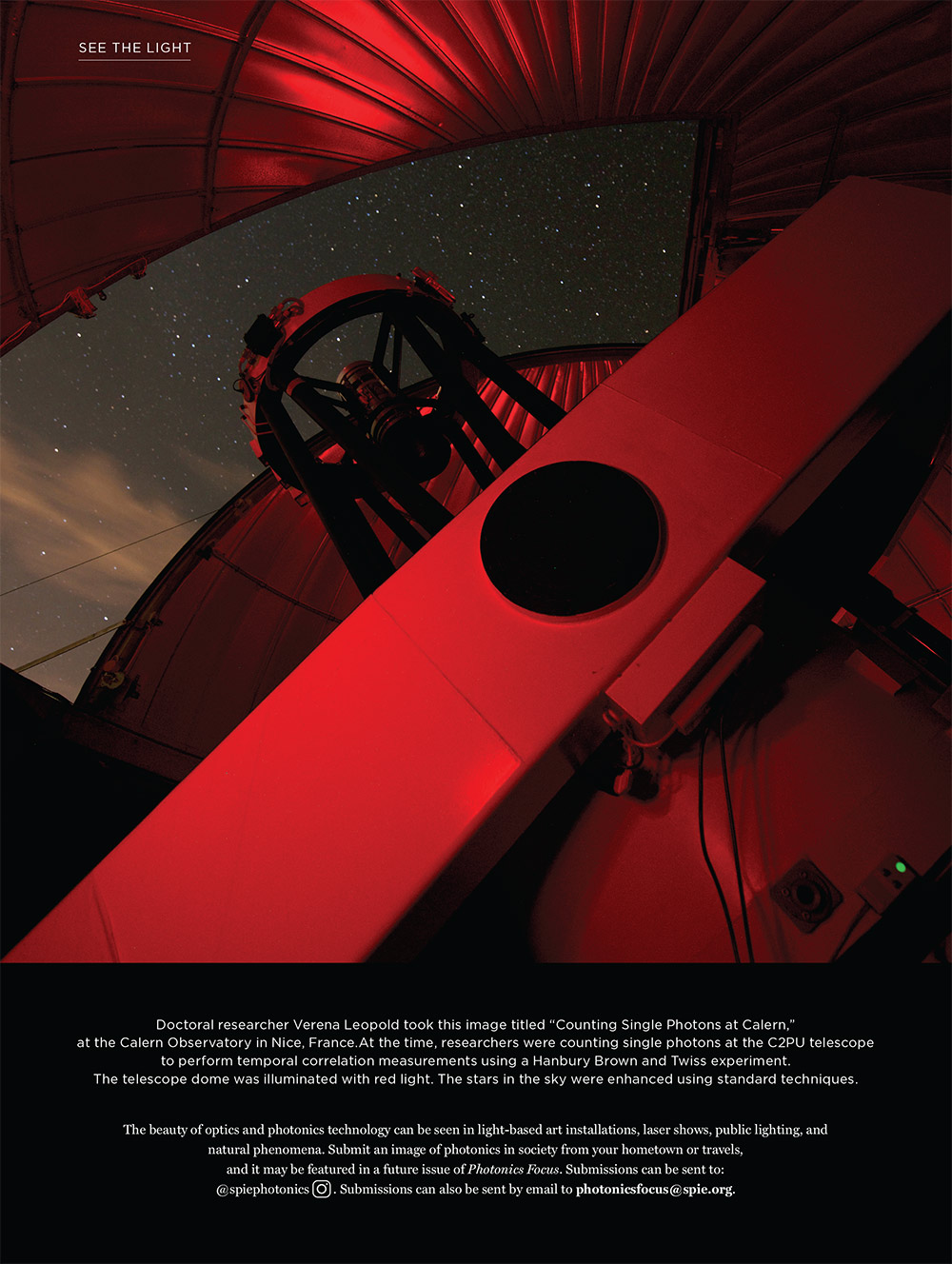 image titled &ldquo;Counting Single Photons at Calern"