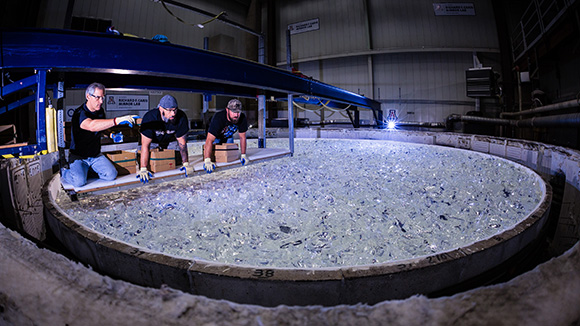 Placing glass for the GMT mirror